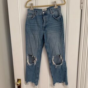 Free People Distressed Ankle Jeans in Blue